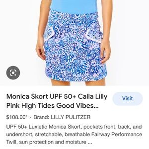 Lilly Pulitzer Monica Luxletic Skort